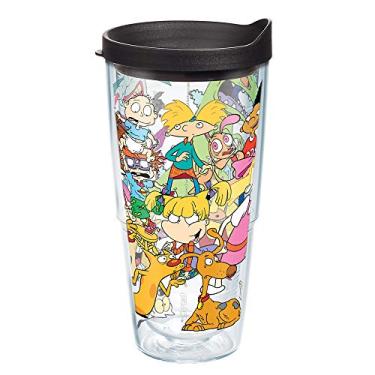 Imagem de Tervis Nickelodeon – Copo de viagem isolado de parede dupla feito nos EUA Grupo dos anos 90 mantém as bebidas frias e quentes, 680 g, clássico