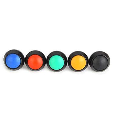 Imagem de 6pcs interruptores de botão momentâneos 12mm IP67 impermeável botão de metal reset sem luz 2a/250vac azul, verde, preto, vermelho, amarelo, metálico