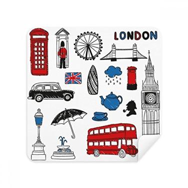 Imagem de London Big Ben Booth Rain Mailbox óculos pano limpador de tela tecido camurça pacote com 2