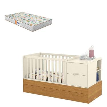 Imagem de Berço Americano Multifuncional Formare Off White Freijó com Colchão Gazin - Matic 