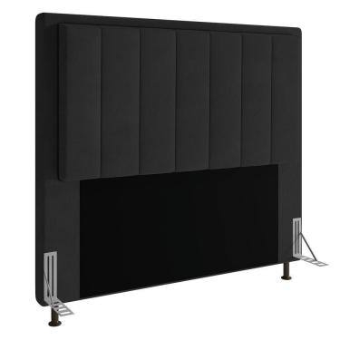 Imagem de Cabeceira Opala Cama Box King 195cm Suede Preto
