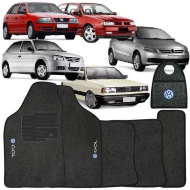 Imagem de Jogo Tapete Automotivo Carpete + Lixeira Gol G4 2006 à 2014 Soft Logo Bordado Grafite 6 Peças
