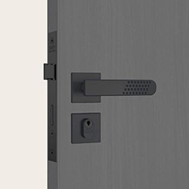 Imagem de Fechadura Porta Madeira Externa Interna Sala Preta Stam 40Mm