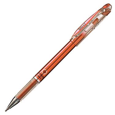 Imagem de Pentel Caneta de gel com ponta de agulha metálica de 0,8 mm, tinta bronze metálico, caixa com 12 (BG208-ME)