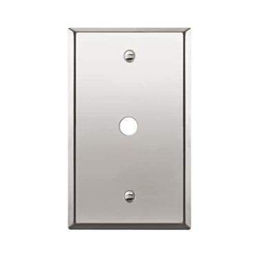 Imagem de Placa de parede de metal para cabo de telefone Enerlites, 0.406", Polished Chrome