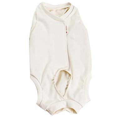 Imagem de Terno de recuperação pós-operatória para cães de gatos, colar e cone de substituição, camisa cirúrgica respirável para castrados e danos na pele, amarelo, M(BUST38 cm)