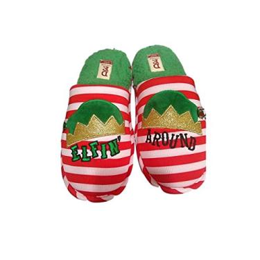 Imagem de Dearfoams Women's Elfin' Around Elf Scuff Slippers Holiday Christmas Memory Foam (7 8 Medium) Red