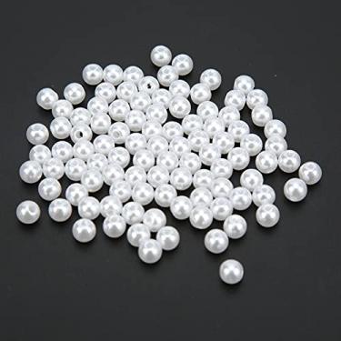 Imagem de 500 peças de miçangas de pérola, contas de artesanato de pérola de 6 mm pérolas espaçadoras soltas para brincos pulseira colar fabricação de joias, decoração de pingentes de artesanato