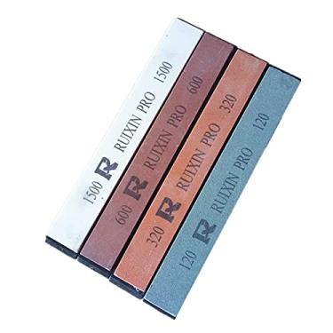 Imagem de Kiboule 4 peças pedras de afiar 120# 320# 600# 1500# pedra de amolar pedra de afiar para faca de cozinha tesoura afiador de faca profissional fino médio grosso pedra moedor de faca