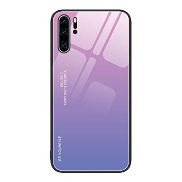 Imagem de HONGYAN Capa de telefone Para Huawei P30 Pro Gradient Color Glass Case Capa protetora