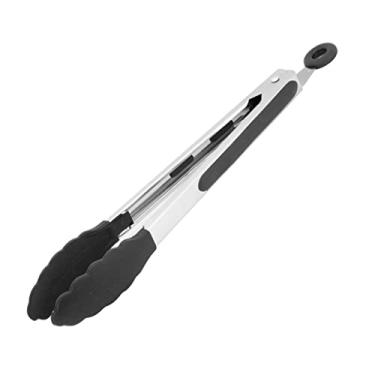 Imagem de Pegador Pinça Silicone Inox Salada Churrasco Fritura 21cm