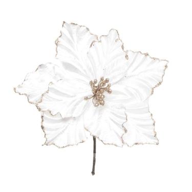 Imagem de Poinsetia Natalina Branco/ouro 1un 20x15x15cm 1920266