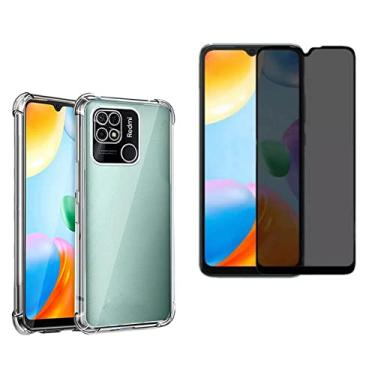 Imagem de Kit Capa Anti Impacto e Película Anti Spy Privacidade Xiaomi Redmi 10C Poco X4 Pro M4 Pro (Redmi 10C)