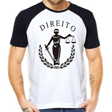 Imagem de Camiseta direito advocacia balança da justiça formatura Cor:Preto com Branco;Tamanho:XG