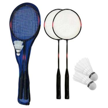 Imagem de Kit Raquete Com 2 Petecas Badminton - Centercoisas