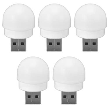 Imagem de 5pcs USB Night Lights Plug Mini LED Night Light LED Night Light Em Proteção para Os Olhos de Economia de Energia Mini Lâmpada LED para Quarto Banheiro Corredor do Berçário (Luz branca 5 peças)