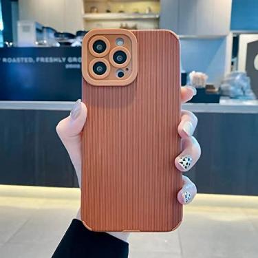 Imagem de Candy Colors Stripe Phone Case para IPhone 11 12 13 Pro Max XR XS MAX X 7 8 Plus Soft Shockproof Case Back Cover, brown, For 13 Pro Max