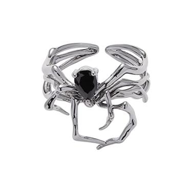 Imagem de Anel de aranha gótico retrô vintage anéis de aranha joias para mulheres e meninas acessórios de fantasia de Natal Halloween, Cristal, Cristal
