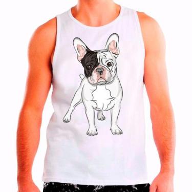 Imagem de Regata Pet Dog Buldogue Francês Branca Masculina04 - Design Camisetas