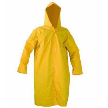 Imagem de Capa De Chuva PVC Combat Line Amarelo Forrado C/ Capuz - Ledan Tam. GG Cod. 001475