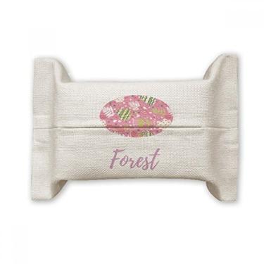 Imagem de Capa de papel para lenços faciais com flores coloridas, bolsa de linho de algodão