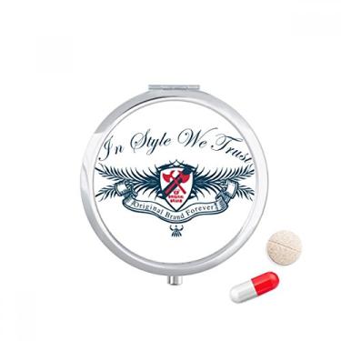 Imagem de Porta-comprimidos com emblema dos Cavaleiros da Europa medievais de bolso, caixa de armazenamento de medicamentos