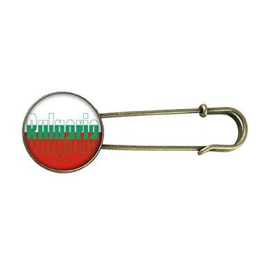 Imagem de Broche de metal retrô com nome da bandeira da Bulgária