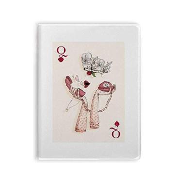 Imagem de Caderno de cartas de baralho com estampa de coração Q capa de goma diário capa macia