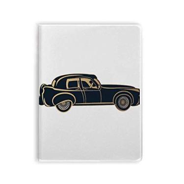 Imagem de Caderno clássico preto com silhueta de carros, capa de chiclete, diário de capa macia