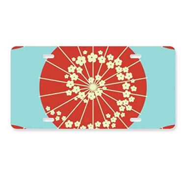 Imagem de DIYthinker Sakura – Placa de carro com estampa de flores de guarda-chuva, acessório de aço inoxidável