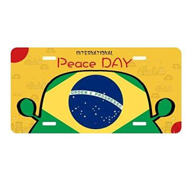 Imagem de DIYthinker Bandeira Nacional do Brasil América do Sul Placa Placa Placa de Carro Decoração Dia da Paz
