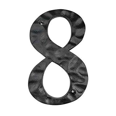 Imagem de Número de placa de casa flutuante 3D de 15 cm, material de ferro fundido, placa de metal 0-9 para uso externo digital à prova d'água, antiferrugem, durável, painel de porta de hotel, preto, montado com parafuso