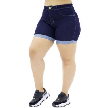 Imagem de Bermuda Jeans Com Barra Dobrada Plus Size - Mix Jeans