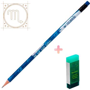 Imagem de Kit de lápis preto grafite e Borracha Tris Signo Escorpião