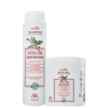 Imagem de Kit Griffus Vou de Jaborandi - Shampoo 420ml + Máscara Capilar 550g