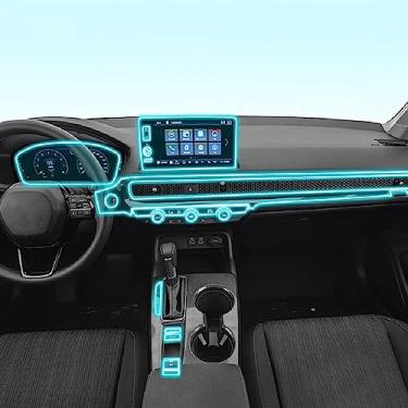 Imagem de LAVIYE Interior do carro console central transparente TPU película protetora Anti-risco Reparação de película Acessórios refit, para Honda Civic 2021-2023