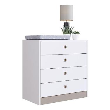 Imagem de Cômoda Infantil com 4 Gavetas Multimóveis Cr40100 Branca/fumê