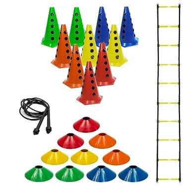 Imagem de Escada Funcional + 10 Pratos + 10 Cones Furados + 1 Corda