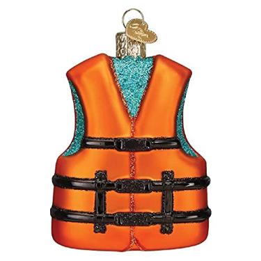 Imagem de Old World Christmas Ornaments Colete salva-vidas ornamentos de vidro soprados para árvore de Natal