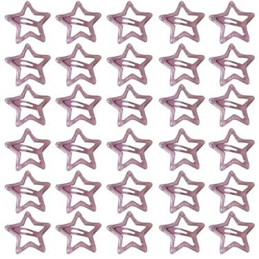 Imagem de Presilha de cabelo estrela brilhante para crianças meninas gancho de cabelo de metal antiderrapante presilhas de cabelo doce para crianças clipe de cabelo estrela glitter clipe de cabelo bonito joias de cabelo