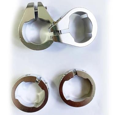 Imagem de Anel de bloqueio de capa de guidão de bicicleta de montanha BMX peças de bicicleta anel de bloqueio de punho de bicicleta anel de bloqueio de guidão de liga de alumínio (prata)