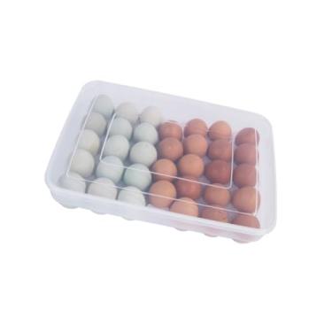 Imagem de Generic 24 Bandeja De Ovos Suporte De Ovos Para Bandeja De Geladeira Organizador De Placa De Ovos Caixa De Armazenamento De Rack De Ovos Geladeira Suporte De Ovos Recipiente De Geladeira