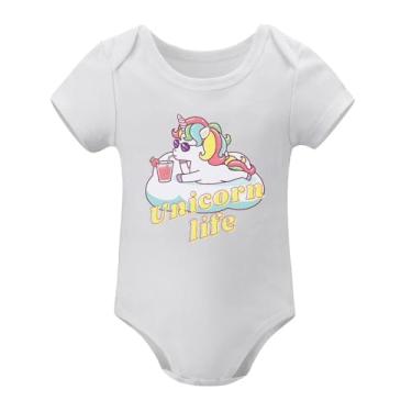 Imagem de SHUYINICE Macacão infantil engraçado para meninos e meninas macacão de uma peça premium para recém-nascidos body para bebê, Branco, 18-24 Months