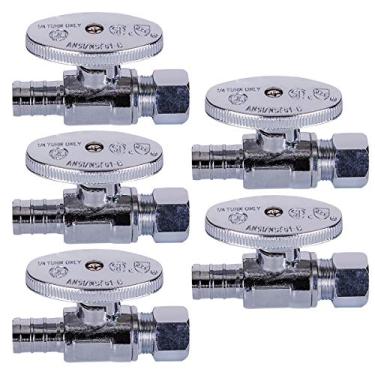 Imagem de Midline Valve 82515QS-OM-5 Válvula de parada de abastecimento de água com roda de um quarto de volta; design de uma peça; desligamento reto para vaso sanitário, pia, máquina de lavar louça; 1/2 pol.