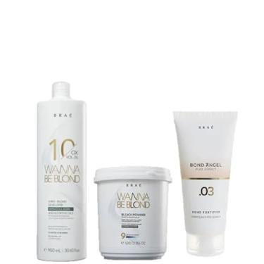 Imagem de BRAÉ Wanna Be Blond 3% Água Oxigenada 10 Volumes 900ml Pó Descolorante 500g e Plex Efect Passo 3 100ml
