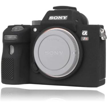 Imagem de Easy Hood Capa de câmera para Sony Alpha a7III a7 III a7R III a7RIII ILCE-7RM3 a73 a7R3 a7R Mark III Capa protetora de borracha de silicone macia capa protetora para câmera (preto)