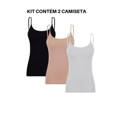 Imagem de Kit Com 2 Camisetas Sem Costura Microfibra Feminina Trifil Regata De A