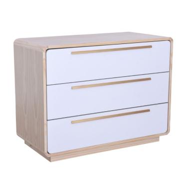 Imagem de Cômoda Wave 3 Gavetas Nature e Branca