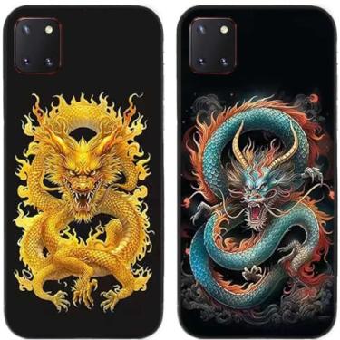 Imagem de 2 peças de dragão chinês impresso TPU gel silicone capa de telefone traseira para Samsung Galaxy (Galaxy Note 10 Lite)