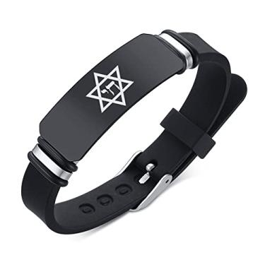 Imagem de Pulseira e pulseira de silicone com símbolo de amuleto da vida chai hebraica e judaica hebraica judaica israelense joia sobrenatural religiosa para israelenses